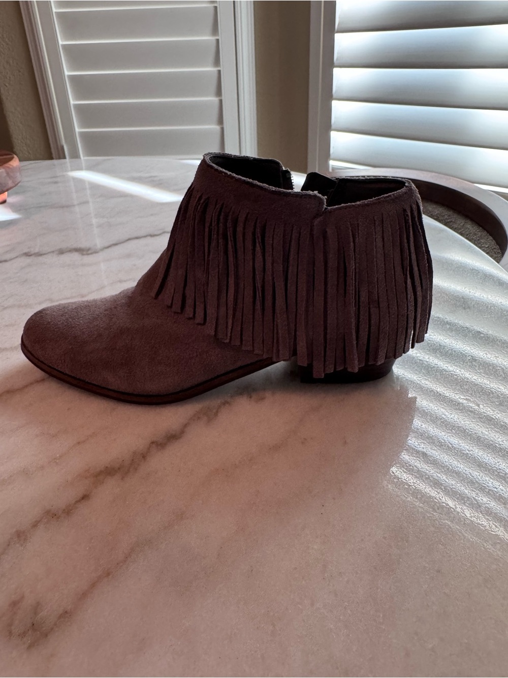 Steve Madden Fringe Suede Ankle Bootie - Taupe